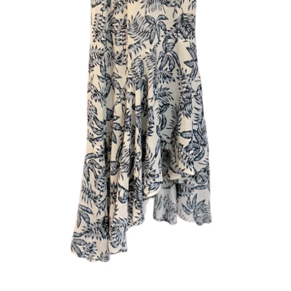 Palm Frond Shift Ruffle Hem Leaf Print HYVFE Maxi Vacation Cruise Sun Day Dress - Picture 12 of 16